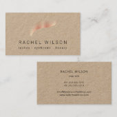 Rosegold eyelash Rustic kraft makeup artist lash Visitenkarte (Vorne/Hinten)