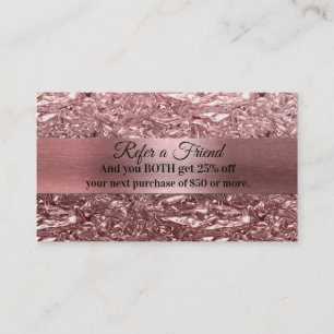 Roségold Flüssig-Chrom Metallic Empfehle einen Fre Empfehlungskarte
