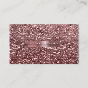 Roségold Flüssig-Chrom Metallischer Glam Chic Visitenkarte