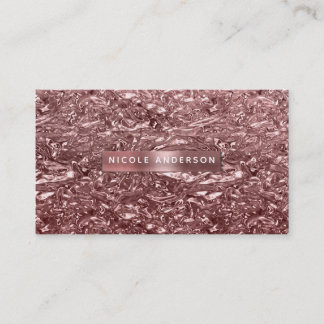 Roségold Flüssig-Chrom Metallischer Glam Chic Visitenkarte