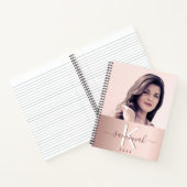 Roségold-Foto-Monogramm Notizblock (Innenseite)