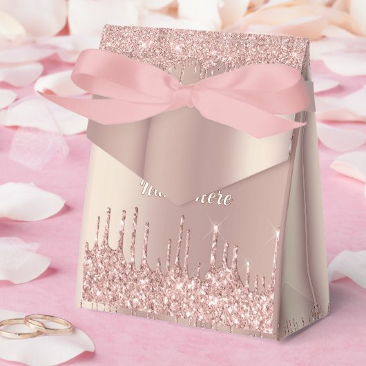 Roségold funkelnde Gefallen- oder Geschenkschachte Geschenkschachtel (Hochzeit)
