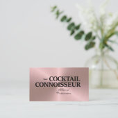 Roségold gebürstete Event-Bartender Visitenkarte (Stehend Vorderseite)