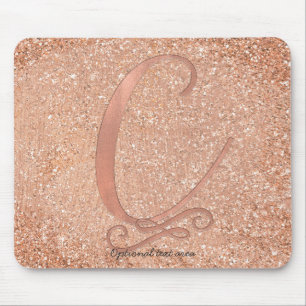 Roségold Glam Initiale Namensbuchstabe C personali Mousepad