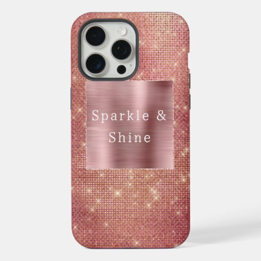 Roségold Glamour Funkeln iPhone Hülle (Rückseite)