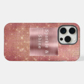 Roségold Glamour Funkeln iPhone Hülle (Rückseite (Horizontal))
