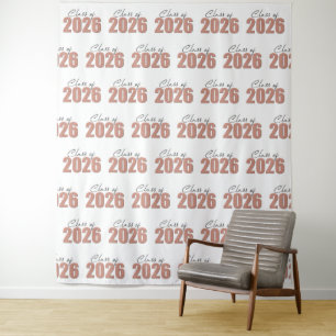 Roségold Glitter Abschlussklasse 2026 Foto Hinterg Wandteppich