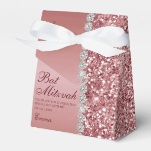 Roségold Glitter Bat Mitzwa Geschenkschachtel