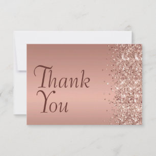 Roségold Glitter Bat-Mizwa Danke-schön Karte