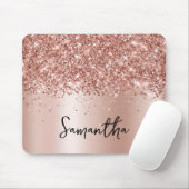 Roségold Glitter Blass Schimmer Name Mousepad (Mit Mouse)
