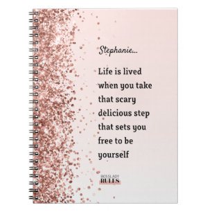 Roségold Glitter Chefin Motivationszitat Notizblock