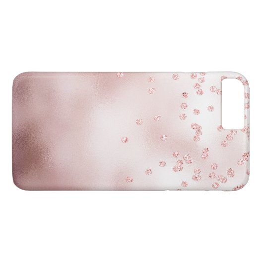 Rosegold Glitter Confetti Case-Mate iPhone Hülle (Rückseite (Horizontal))