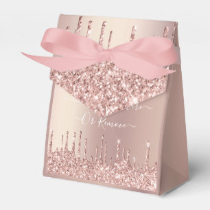 Roségold Glitter individuell Text Gefallenheits- o Geschenkschachtel
