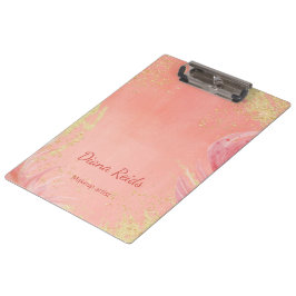 Roségold Glitter individueller Name Klemmbrett