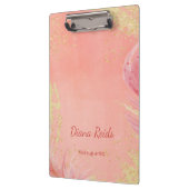Roségold Glitter individueller Name Klemmbrett (Links)