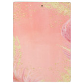 Roségold Glitter individueller Name Klemmbrett (Rückseite)