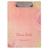 Roségold Glitter individueller Name Klemmbrett (Vorderseite)