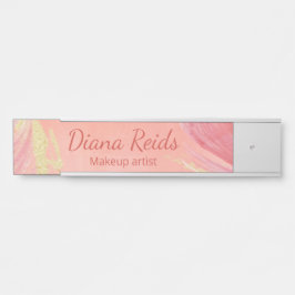 Roségold Glitter individueller Name Türschild