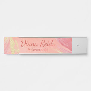 Roségold Glitter individueller Name Türschild
