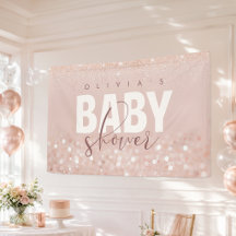 Roségold Glitter Mädchen Baby Shower
