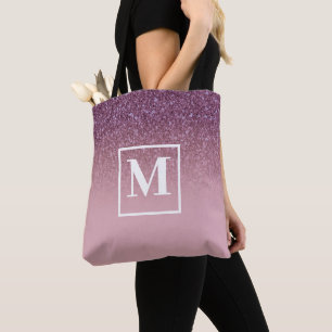 Roségold Glitter Monogramm Umhängetasche Tasche
