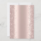 Roségold Glitter Perlen Weinglas Brautdusche Einladung (Rückseite)