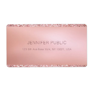 Roségold Glitter Personalisierte Vorlage Versand