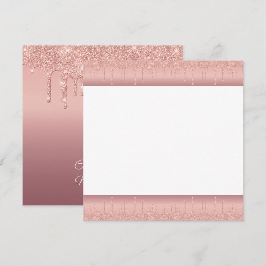 Roségold Glitter Programm Personalisierter Benutze (Vorne/Hinten)