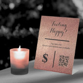 Roségold Glitter QR Code Event Bartenter Sockelschild