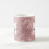Roségold Glitter Rosa Monogramm Kaffeetasse (Mittel)