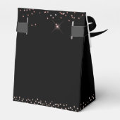 Roségold Glitter Schwarz Geburtstag Dankeschön Geschenkschachtel (Rückseite)