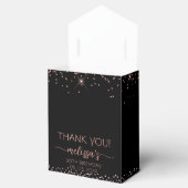 Roségold Glitter Schwarz Geburtstag Dankeschön Geschenkschachtel (Geöffnet)