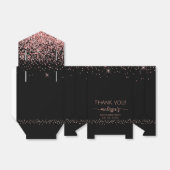 Roségold Glitter Schwarz Geburtstag Dankeschön Geschenkschachtel (Ungefaltet)