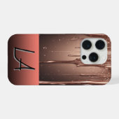 Roségold Glitter-Tropf Custom-Name iPhone Hülle (Rückseite (Horizontal))