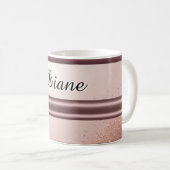 Roségold Glitter-Tropf Custom-Name Kaffeetasse (VorderseiteRechts)