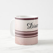 Roségold Glitter-Tropf Custom-Name Kaffeetasse (Vorderseite Links)