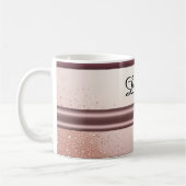 Roségold Glitter-Tropf Custom-Name Kaffeetasse (Links)