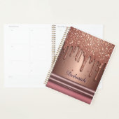 Roségold Glitter-Tropf Custom Name Monogramm Planer (Anzeige)