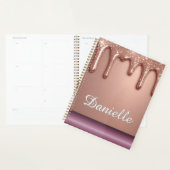 Roségold Glitter-Tropf Custom Name Monogramm Planer (Anzeige)