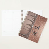 Roségold Glitter-Tropf Custom Name Monogramm Planer (Anzeige)