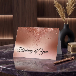 Roségold Glitter-Tropf Mitgefühl Karte