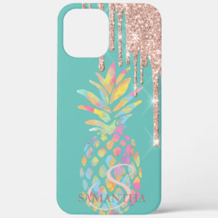 Roségold Glitter Tropfen Ananas Mintgrün Case-Mate iPhone Hülle