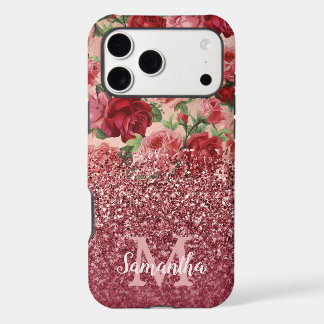 Roségold Glitter Vintage Rot Pink Rosen Floral