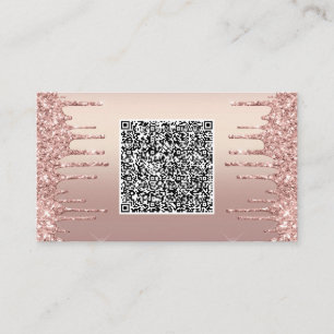 Roségold Glitter Visitenkarten mit QR-Code Visitenkarte