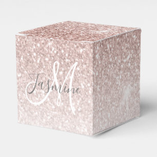 Roségold Glitter Wangenrot Initiale Hochzeitsshowe Geschenkschachtel