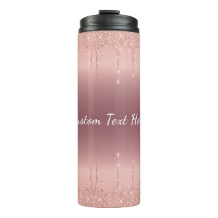 Roségold Glitter Wärmebecher Personalisierter Text Thermosbecher