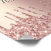 Roségold Glitterposter mit personalisiertem Text N Poster (Ecke)