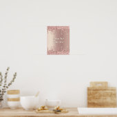 Roségold Glitterposter mit personalisiertem Text N Poster (Küche)