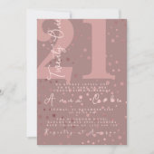 Rosegold Glitzer Birthday Sparkling Glam Party Einladung (Vorderseite)