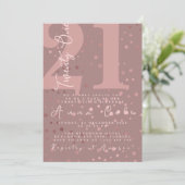 Rosegold Glitzer Birthday Sparkling Glam Party Einladung (Stehend Vorderseite)